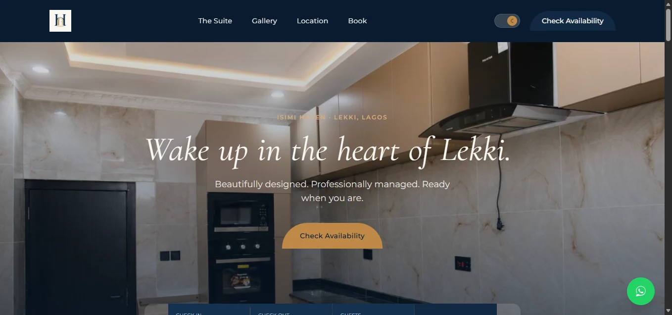 Isimi Haven live site