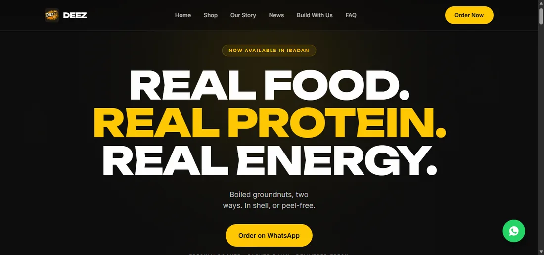 DEEZ homepage — real project work